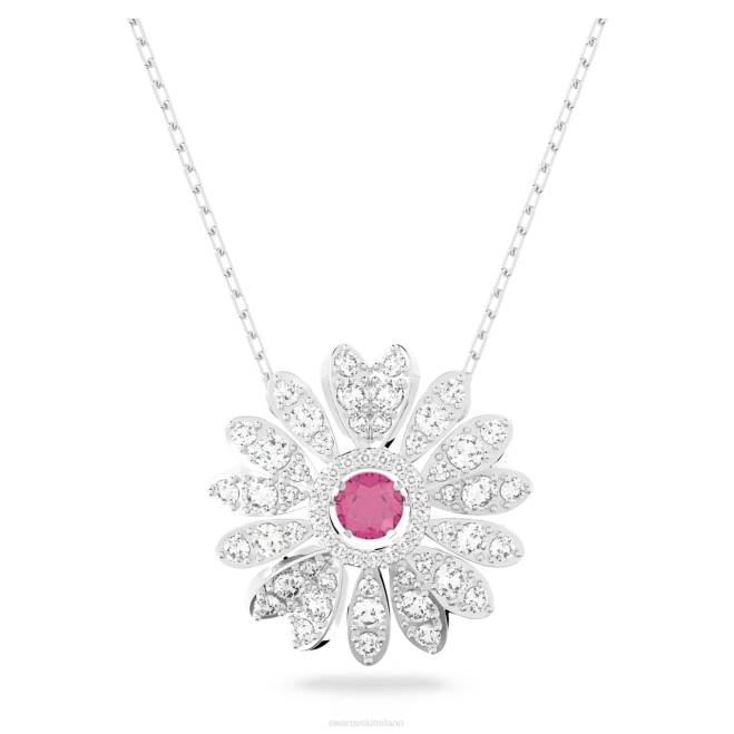 Swarovski DV4B289 gioielleria fiore, rosa, placcato rodio ciondolo fiore eterno