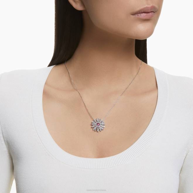 Swarovski DV4B289 gioielleria fiore, rosa, placcato rodio ciondolo fiore eterno