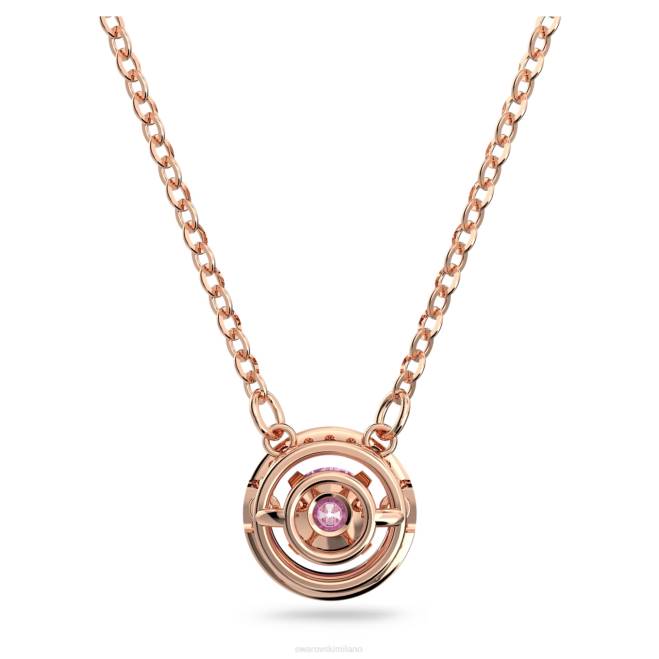 Swarovski DV4B295 gioielleria taglio rotondo, viola, placcato tonalità oro rosa ciondolo danza scintillante