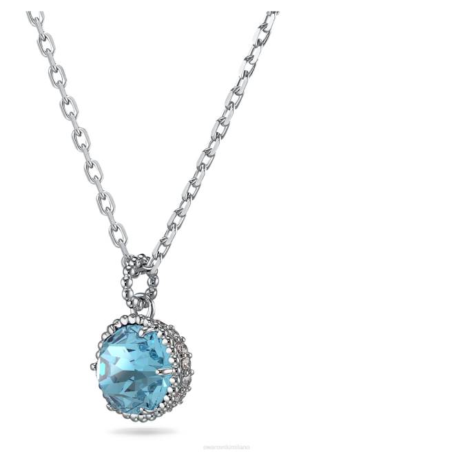 Swarovski DV4B299 gioielleria marzo, blu, rodiato ciondolo portafortuna a taglio rotondo