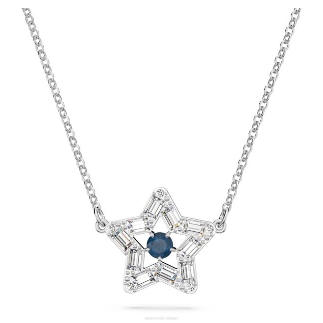 Swarovski DV4B300 gioielleria tagli misti, stella, blu, rodiato pendente stella