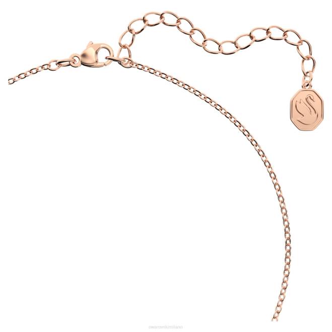 Swarovski DV4B301 gioielleria cigno, bianco, placcato tonalità oro rosa pendente del segno