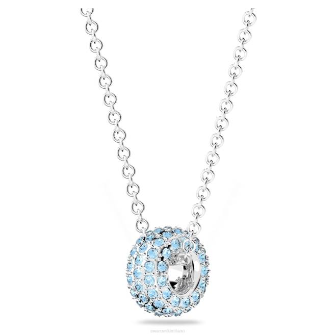Swarovski DV4B306 gioielleria blu, rodiato ciondolo in pietra
