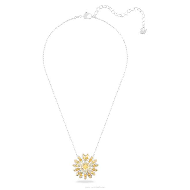 Swarovski DV4B310 gioielleria fiore, giallo, placcato rodio ciondolo fiore eterno