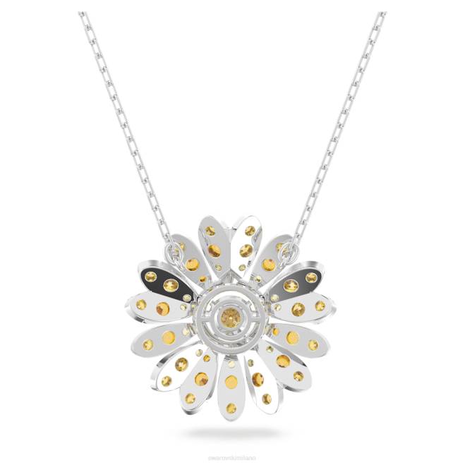 Swarovski DV4B310 gioielleria fiore, giallo, placcato rodio ciondolo fiore eterno