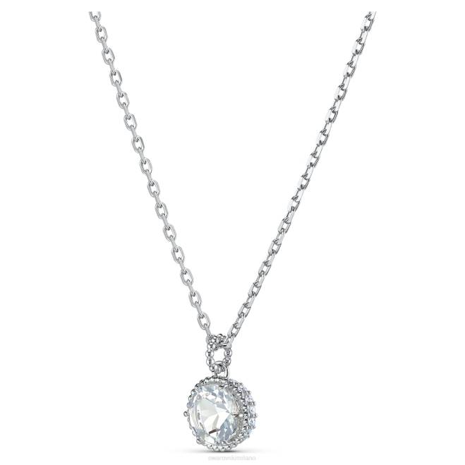 Swarovski DV4B312 gioielleria aprile, bianco, rodiato ciondolo portafortuna a taglio rotondo