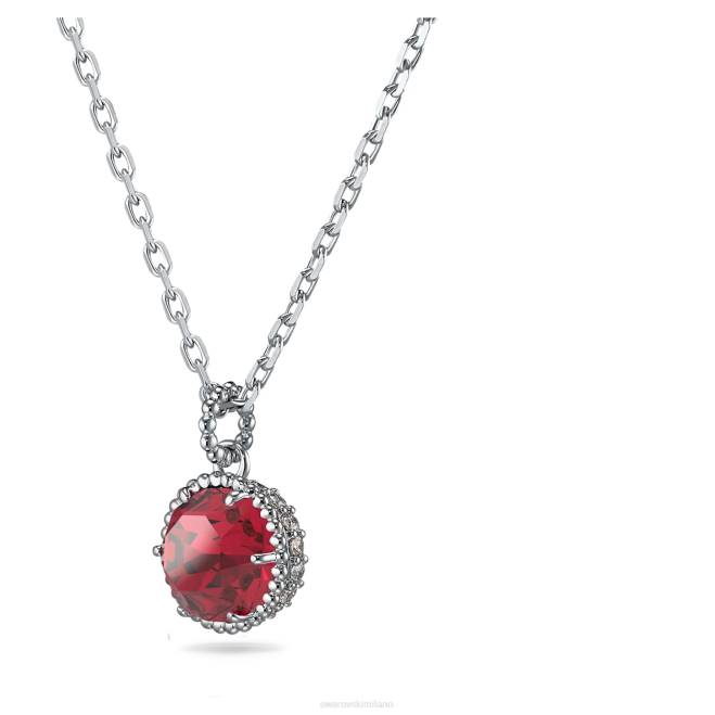 Swarovski DV4B314 gioielleria luglio, rosso, rodiato ciondolo portafortuna a taglio rotondo