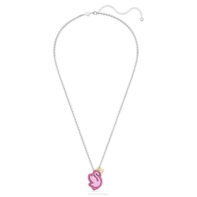 Swarovski DV4B318 gioielleria cigno, rosa, placcato rodio ciondolo a forma di cigno pop