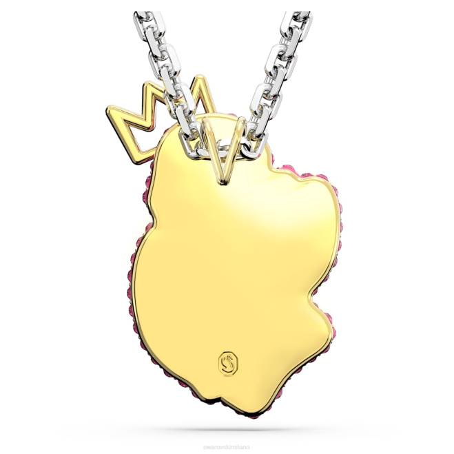 Swarovski DV4B318 gioielleria cigno, rosa, placcato rodio ciondolo a forma di cigno pop