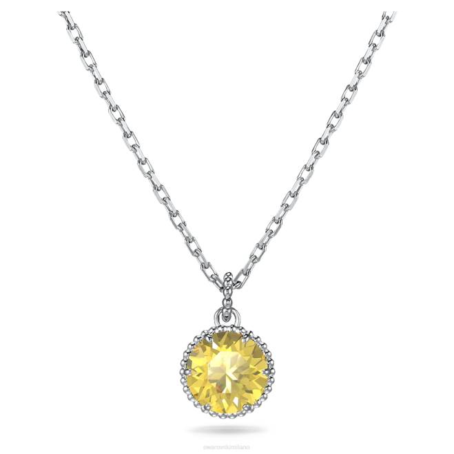 Swarovski DV4B320 gioielleria novembre, giallo, placcato rodio ciondolo portafortuna a taglio rotondo