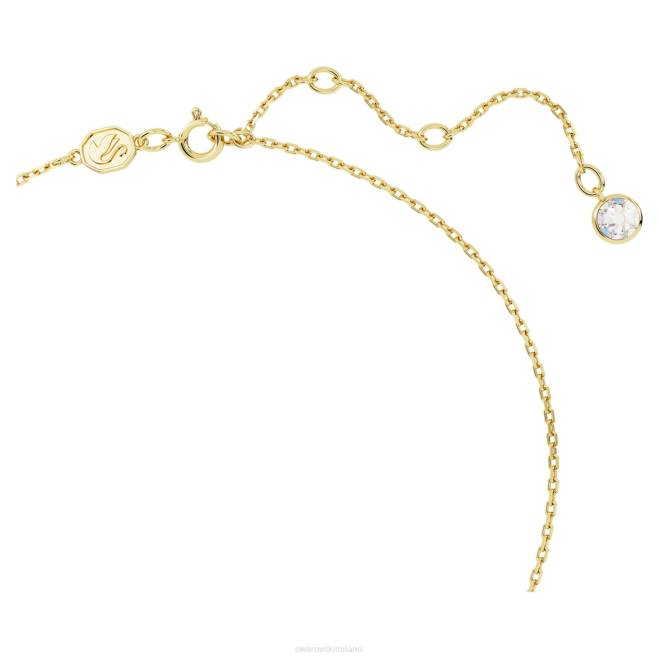 Swarovski DV4B329 gioielleria taglio a pera, verde, placcato color oro ciondolo stilla