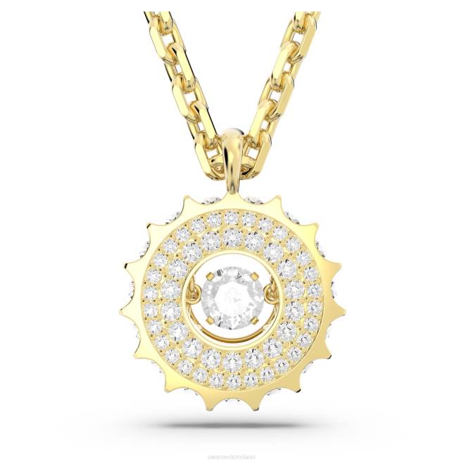 Swarovski DV4B330 gioielleria tagli rotondi misti, bianco, placcato oro pendente rota
