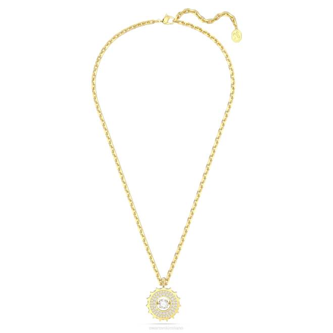 Swarovski DV4B330 gioielleria tagli rotondi misti, bianco, placcato oro pendente rota