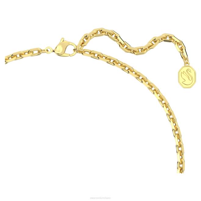 Swarovski DV4B330 gioielleria tagli rotondi misti, bianco, placcato oro pendente rota