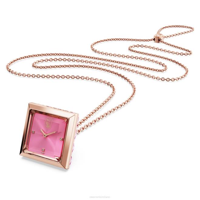 Swarovski DV4B333 gioielleria taglio a triangolo, rosa, finitura tonalità oro rosa orologio pendente