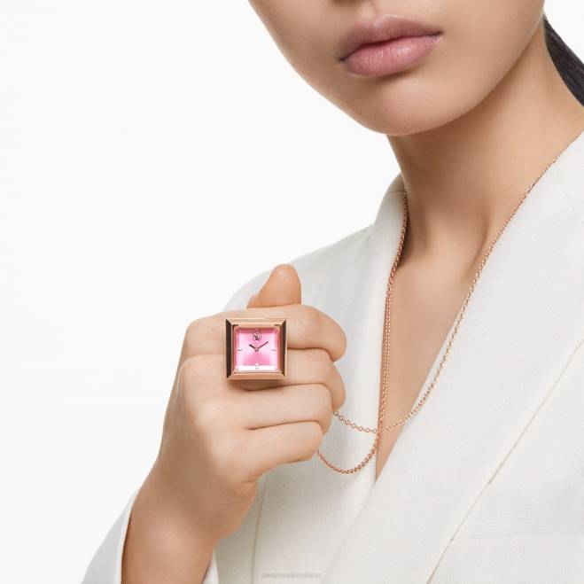 Swarovski DV4B333 gioielleria taglio a triangolo, rosa, finitura tonalità oro rosa orologio pendente