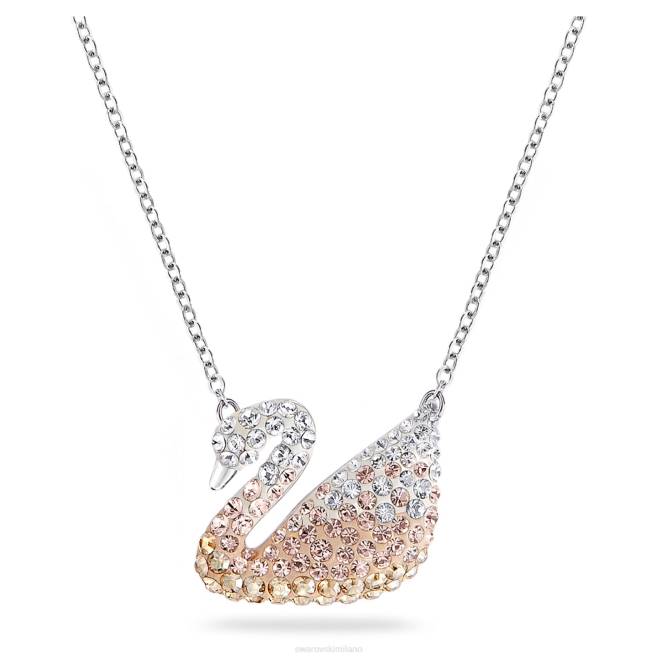 Swarovski DV4B334 gioielleria cigno, beige, placcato rodio pendente iconico del cigno