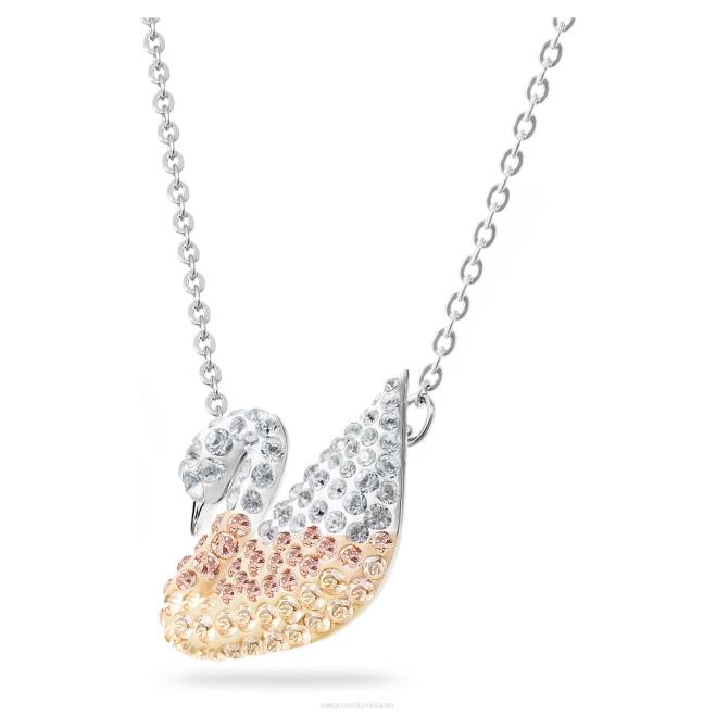 Swarovski DV4B334 gioielleria cigno, beige, placcato rodio pendente iconico del cigno