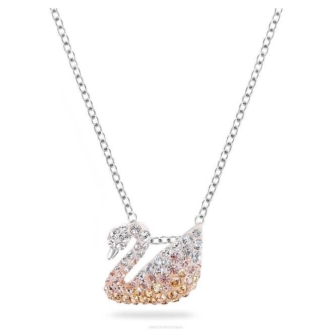 Swarovski DV4B335 gioielleria cigno, beige, placcato rodio pendente iconico del cigno
