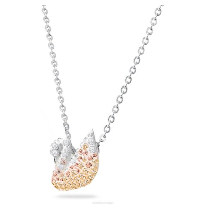 Swarovski DV4B335 gioielleria cigno, beige, placcato rodio pendente iconico del cigno