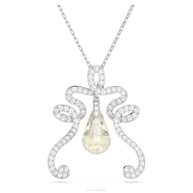 Swarovski DV4B338 gioielleria cristalli riaccesi, bianchi, rodiati pendente fluente