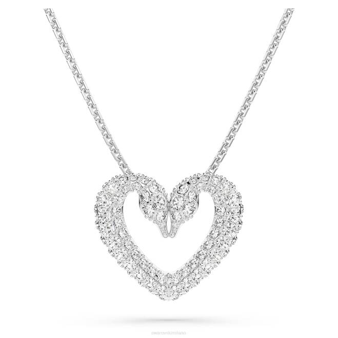 Swarovski DV4B339 gioielleria cuore, bianco, placcato rodio un ciondolo