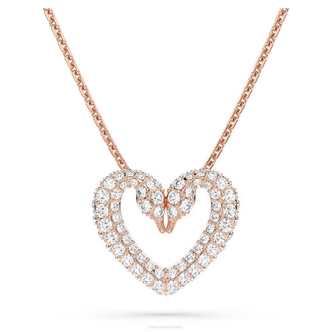 Swarovski DV4B340 gioielleria cuore, bianco, placcato tonalità oro rosa un ciondolo