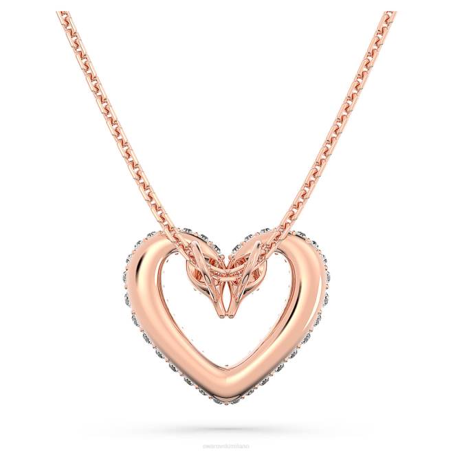Swarovski DV4B340 gioielleria cuore, bianco, placcato tonalità oro rosa un ciondolo
