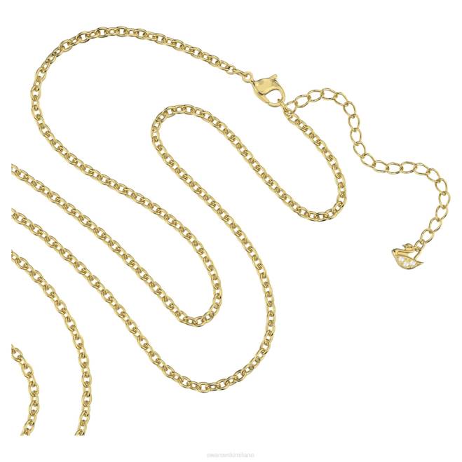 Swarovski DV4B341 gioielleria taglio rotondo, verde, placcato color oro pendente exalta