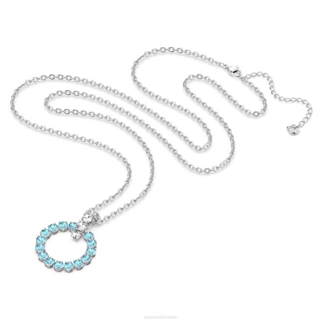 Swarovski DV4B342 gioielleria taglio rotondo, blu, placcato rodio pendente exalta