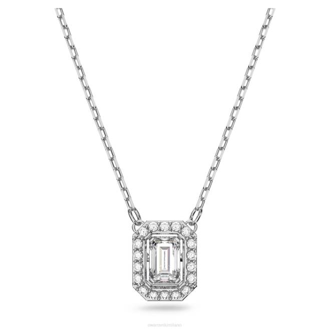 Swarovski DV4B41 gioielleria taglio ottagonale, bianco, placcato rodio ciondolo millenario