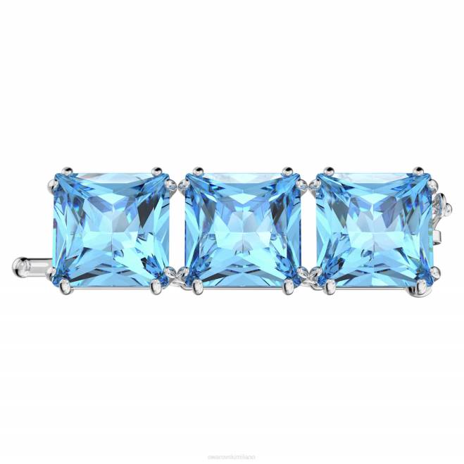 Swarovski DV4B1112 gioielleria taglio quadrato, blu, placcato rodio estensore millenario