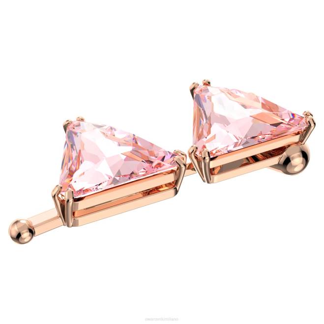 Swarovski DV4B1128 gioielleria taglio a triangolo, rosa, placcato tonalità oro rosa estensore Ortyx