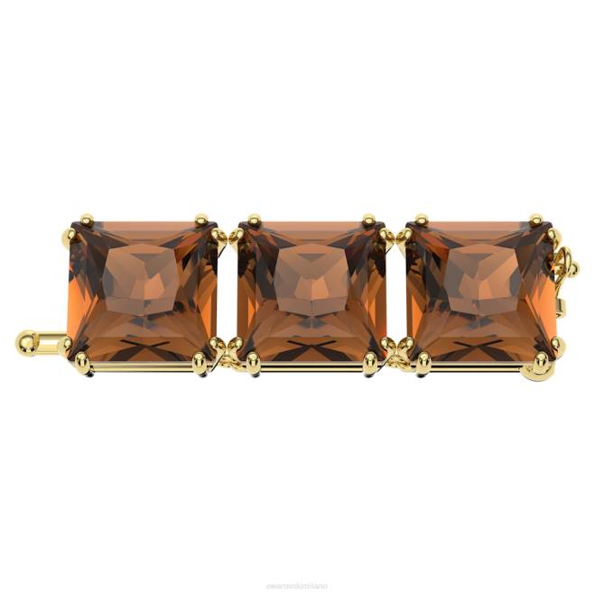 Swarovski DV4B1130 gioielleria taglio quadrato, marrone, placcato color oro estensore millenario