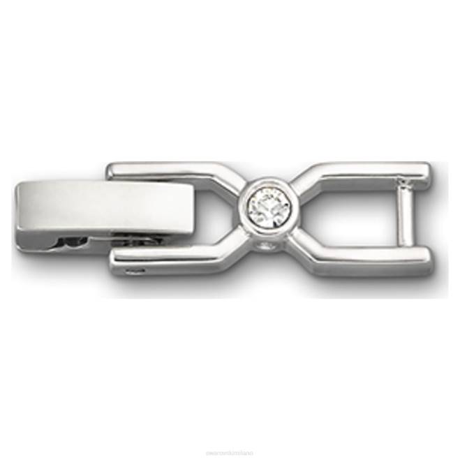 Swarovski DV4B1132 gioielleria taglio rotondo, bianco, placcato rodio estensore Emily
