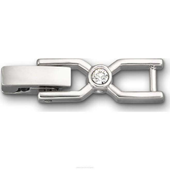 Swarovski DV4B1132 gioielleria taglio rotondo, bianco, placcato rodio estensore Emily