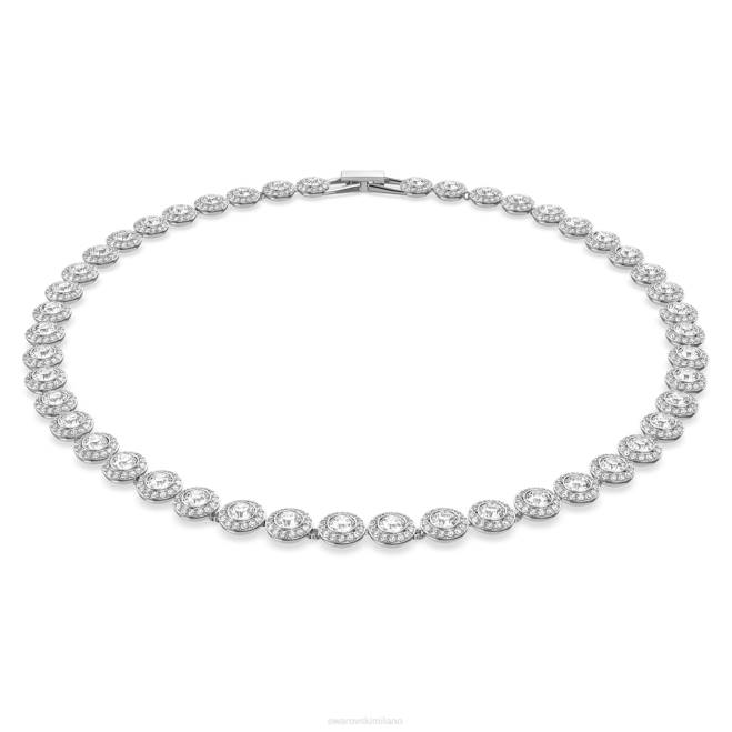 Swarovski DV4B371 gioielleria taglio rotondo, bianco, placcato rodio insieme angelico