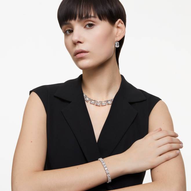 Swarovski DV4B378 gioielleria tagli misti, bianchi, rodiati insieme di millenni