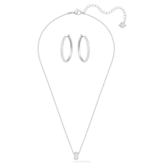Swarovski DV4B379 gioielleria pavè, bianco, rodiato incastonato di pietre