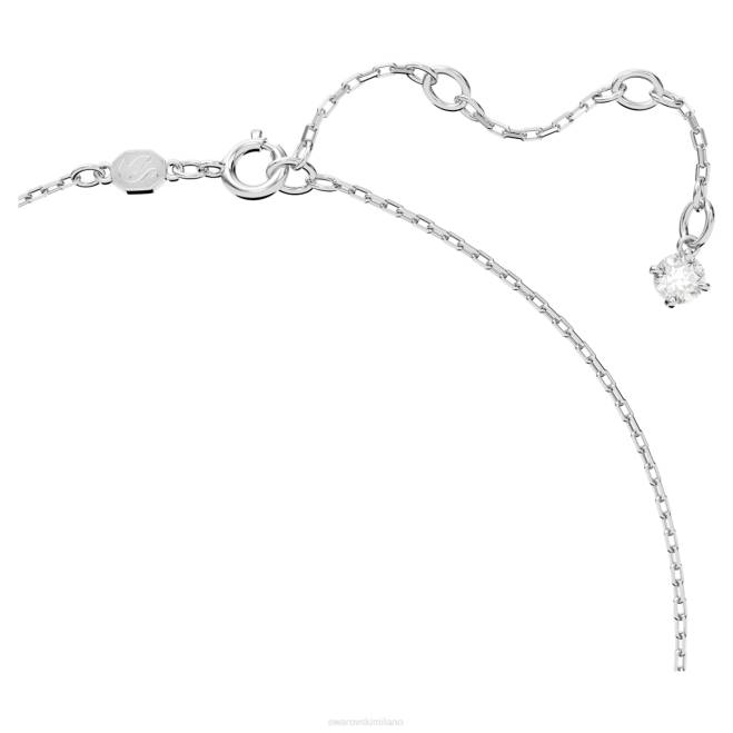 Swarovski DV4B385 gioielleria taglio ottagonale, blu, placcato rodio insieme di millenni