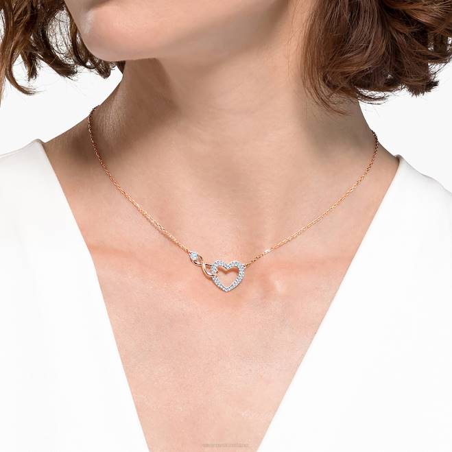 Swarovski DV4B386 gioielleria infinito e cuore, bianco, finitura metallo misto insieme dell'infinito