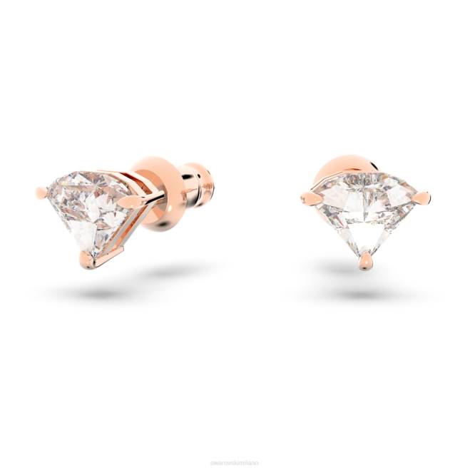 Swarovski DV4B387 gioielleria taglio a triangolo, bianco, placcato tonalità oro rosa insieme dell'ortice