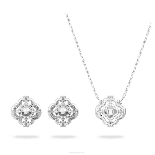Swarovski DV4B389 gioielleria tagli misti, trifoglio, bianco, rodiato set da ballo scintillante
