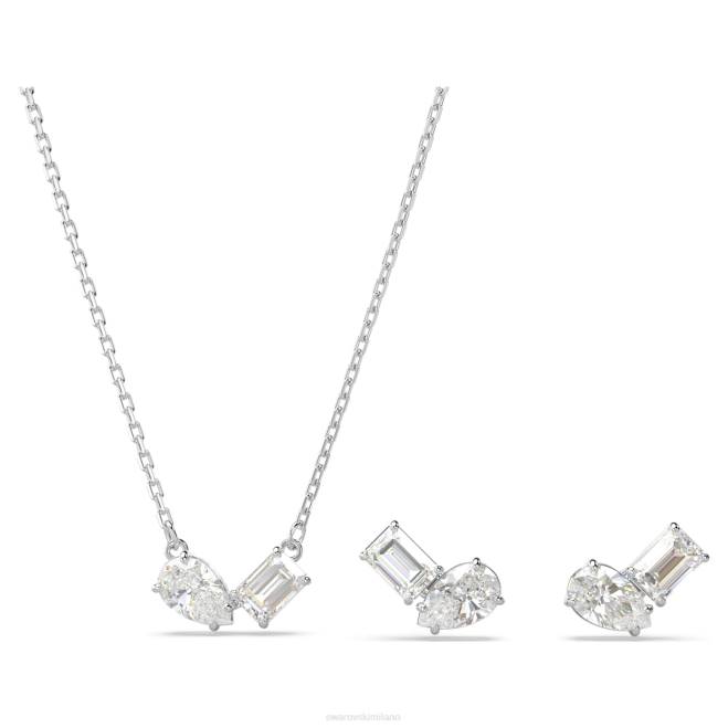 Swarovski DV4B400 gioielleria tagli misti, bianchi, rodiati set di mesmera