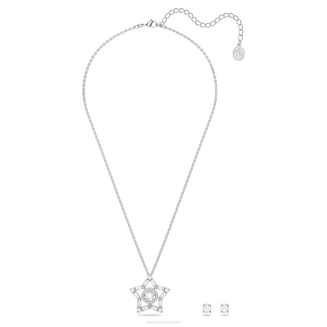 Swarovski DV4B405 gioielleria tagli misti, stella, bianco, rodiato insieme stellare