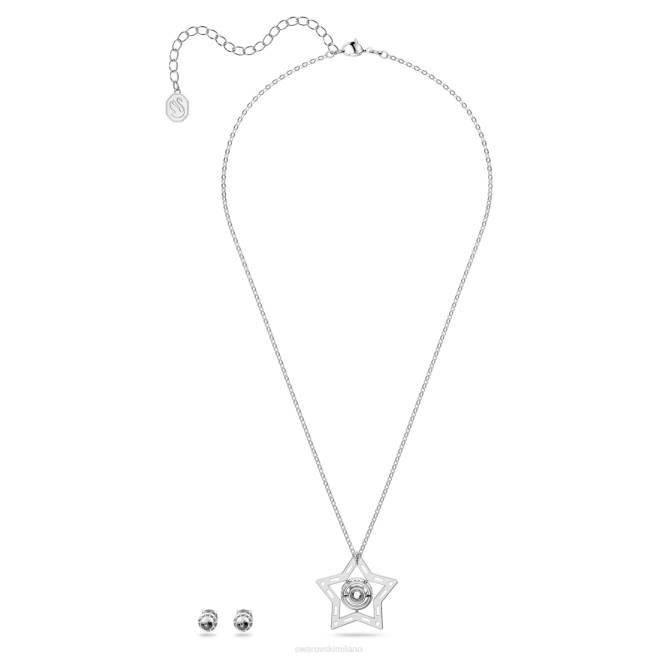 Swarovski DV4B405 gioielleria tagli misti, stella, bianco, rodiato insieme stellare