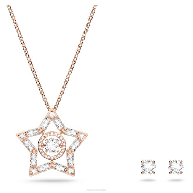 Swarovski DV4B406 gioielleria tagli misti, stella, bianco, placcato tonalità oro rosa insieme stellare
