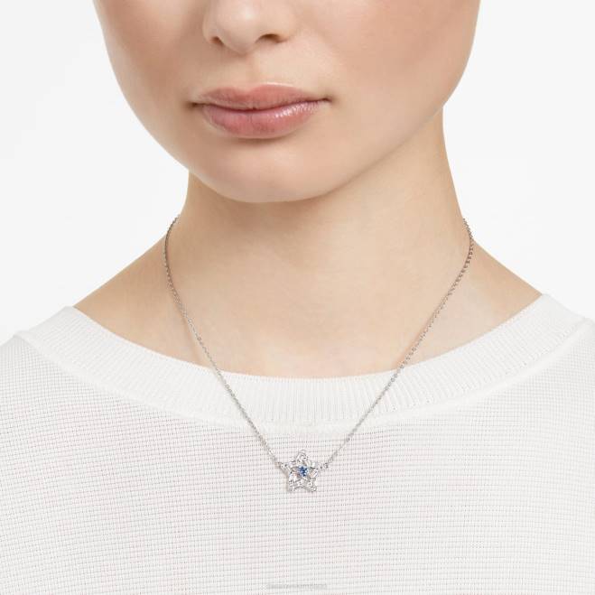 Swarovski DV4B408 gioielleria tagli misti, stella, blu, rodiato insieme stellare