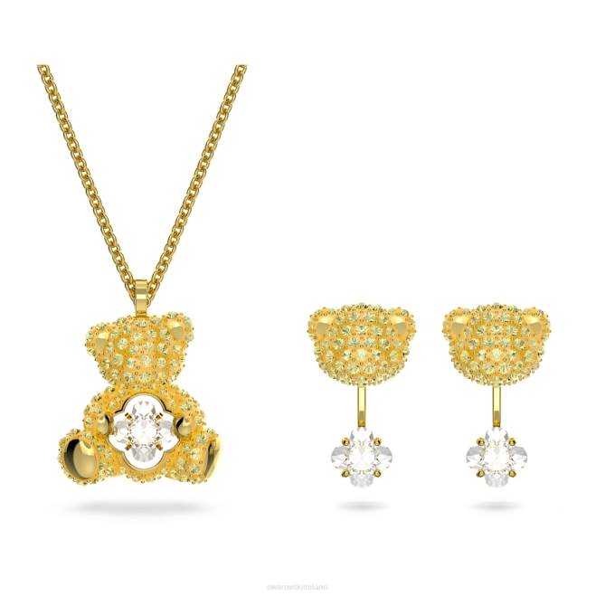 Swarovski DV4B410 gioielleria orso, giallo, placcato color oro set di orsacchiotti