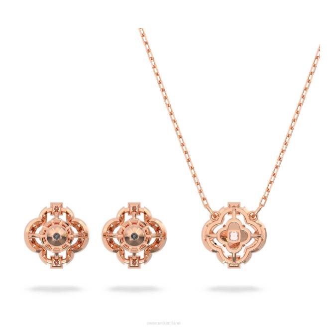 Swarovski DV4B411 gioielleria tagli misti, trifoglio, bianco, placcato tonalità oro rosa set da ballo scintillante